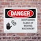 Signmission Keep Hands Clear Of Moving Machinery Danger Sign, Plastic, 10in W x 7in L, 2PK OS-2PACK-DS-P-710-L-1392 - alternate 5